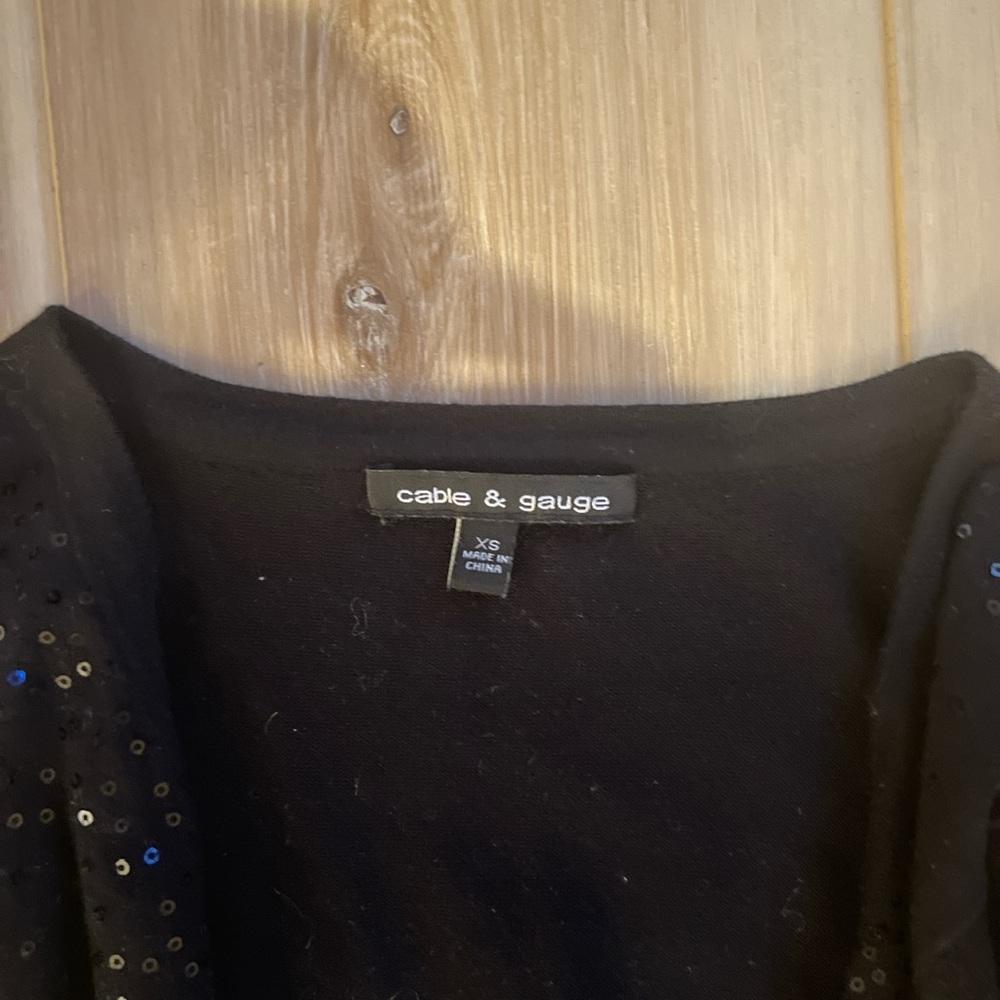 Black cardigan with sequin detail